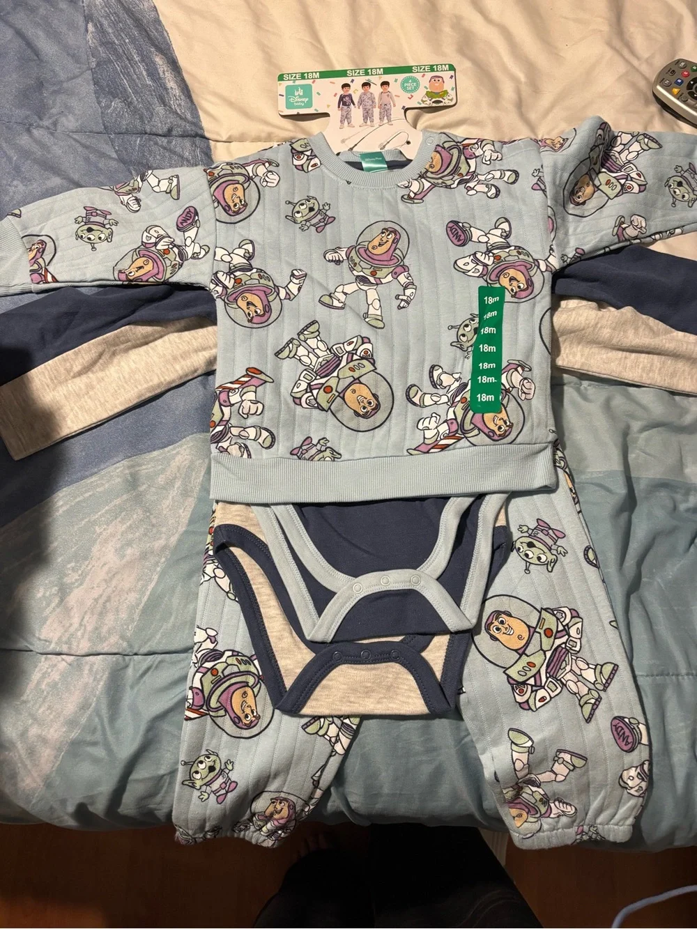 Disney Boys Light Blue and Navy Buzz Lightyear Matching Set size 18M
